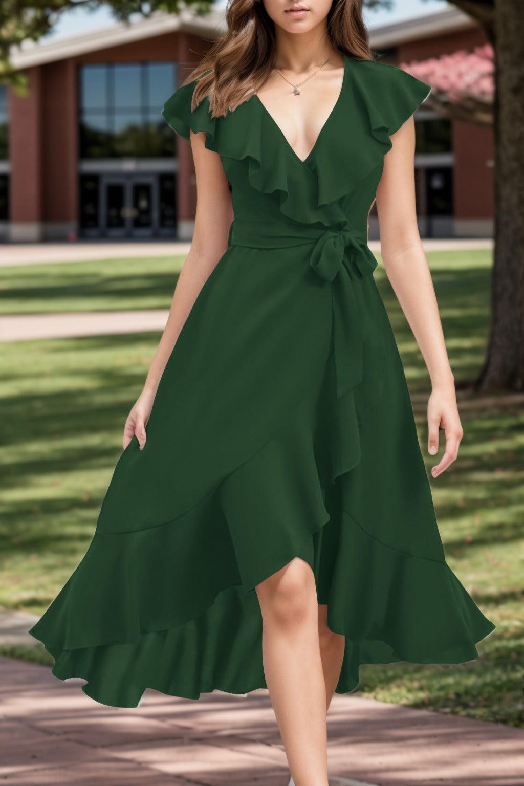 A-Line High-Low Chiffon Graduation Dresses CS0544 - COCOMELODY