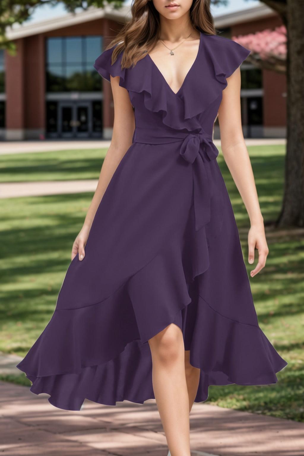 A-Line High-Low Chiffon Graduation Dresses CS0544 - COCOMELODY