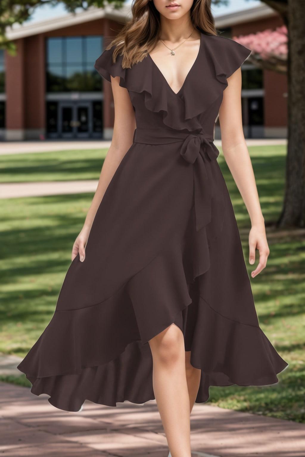 A-Line High-Low Chiffon Graduation Dresses CS0544 - COCOMELODY