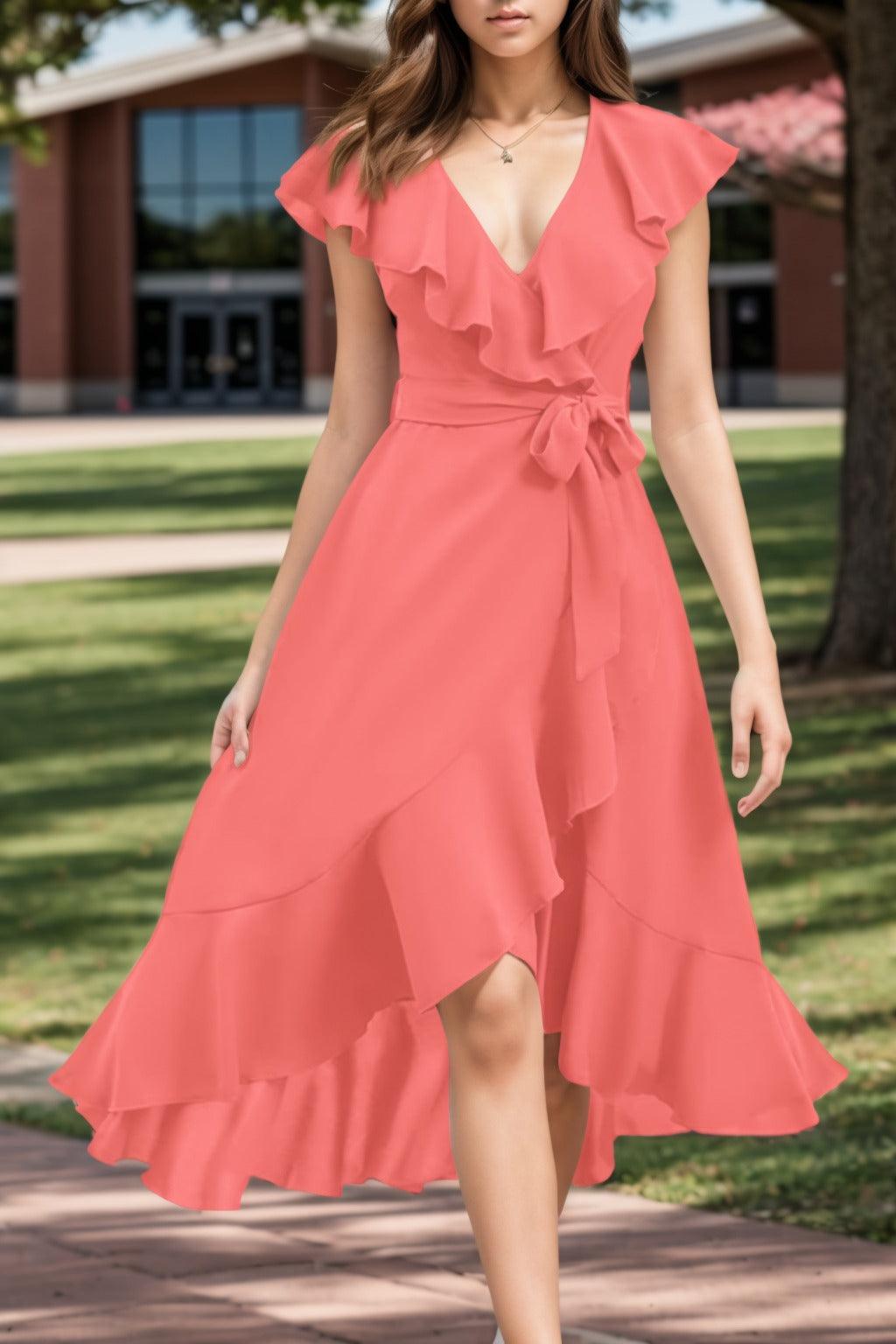 A-Line High-Low Chiffon Graduation Dresses CS0544 - COCOMELODY