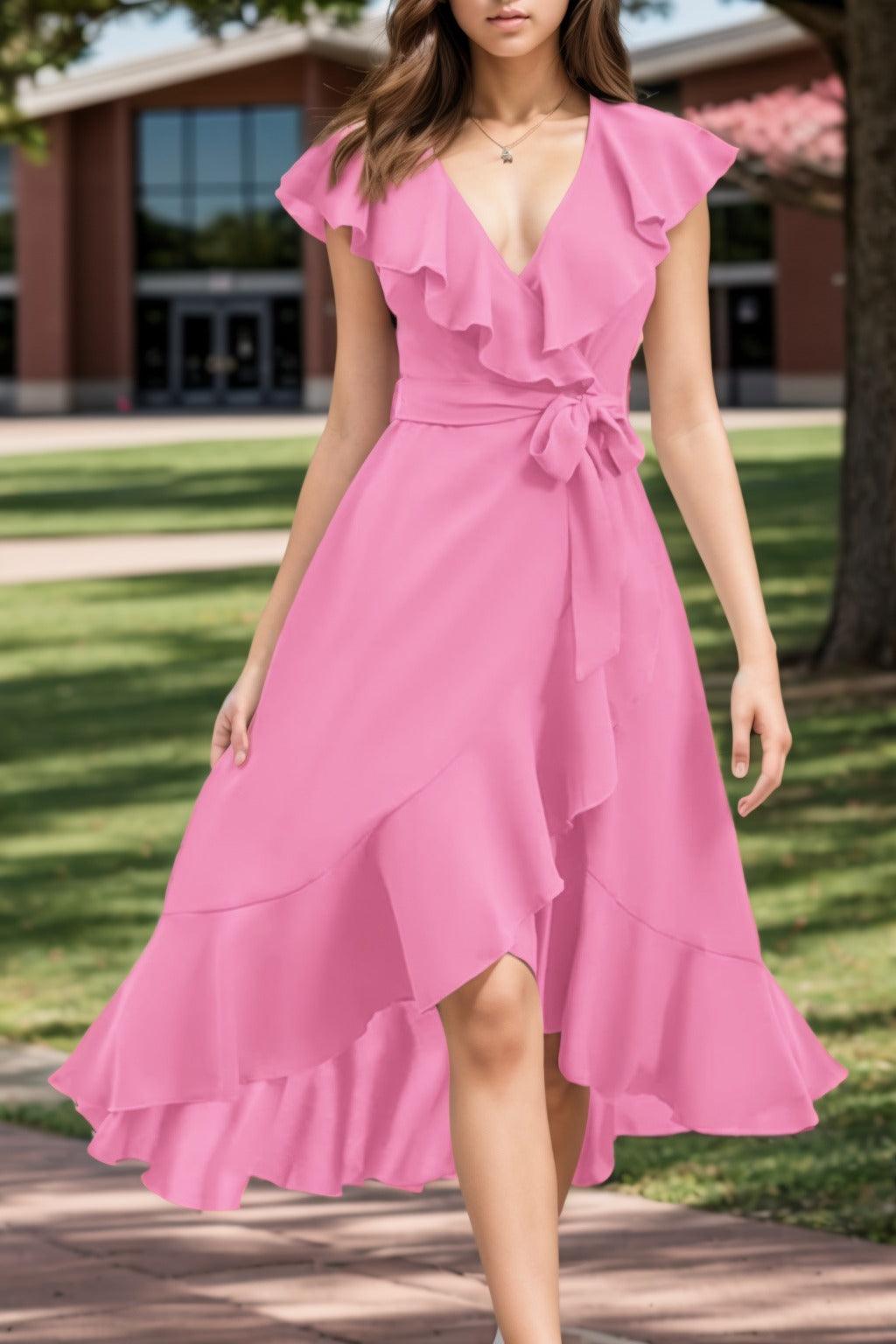 A-Line High-Low Chiffon Graduation Dresses CS0544 - COCOMELODY