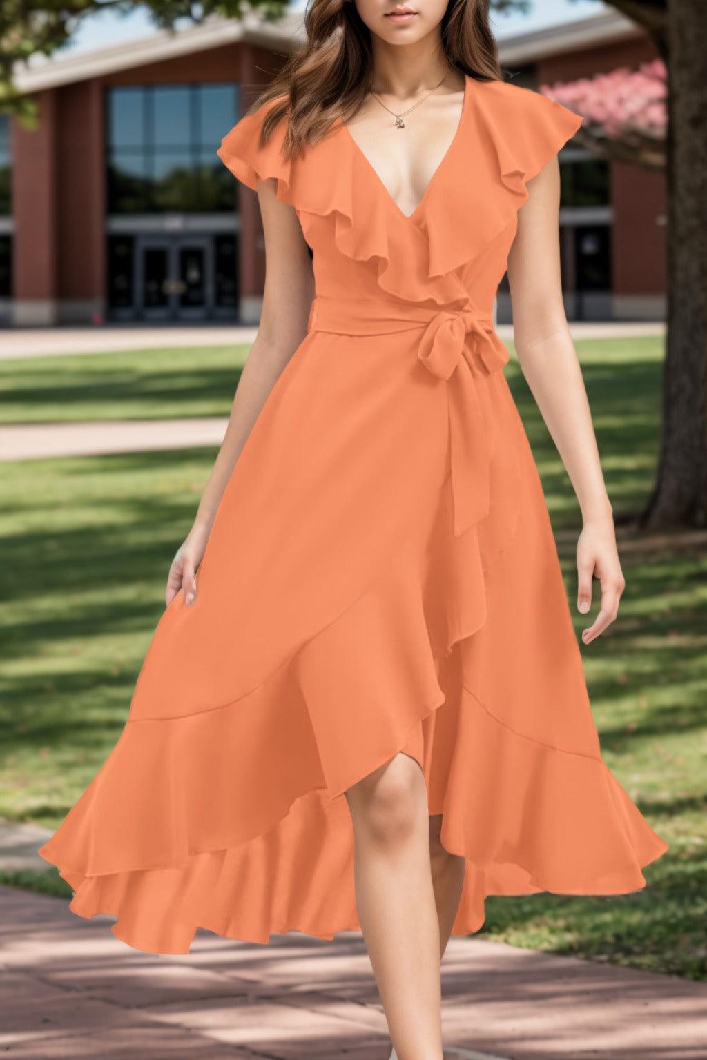 A-Line High-Low Chiffon Graduation Dresses CS0544 - COCOMELODY