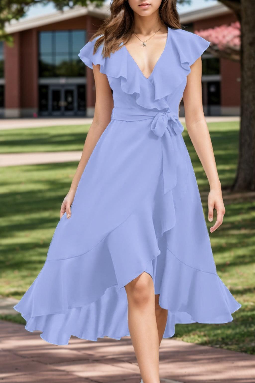 A-Line High-Low Chiffon Graduation Dresses CS0544 - COCOMELODY