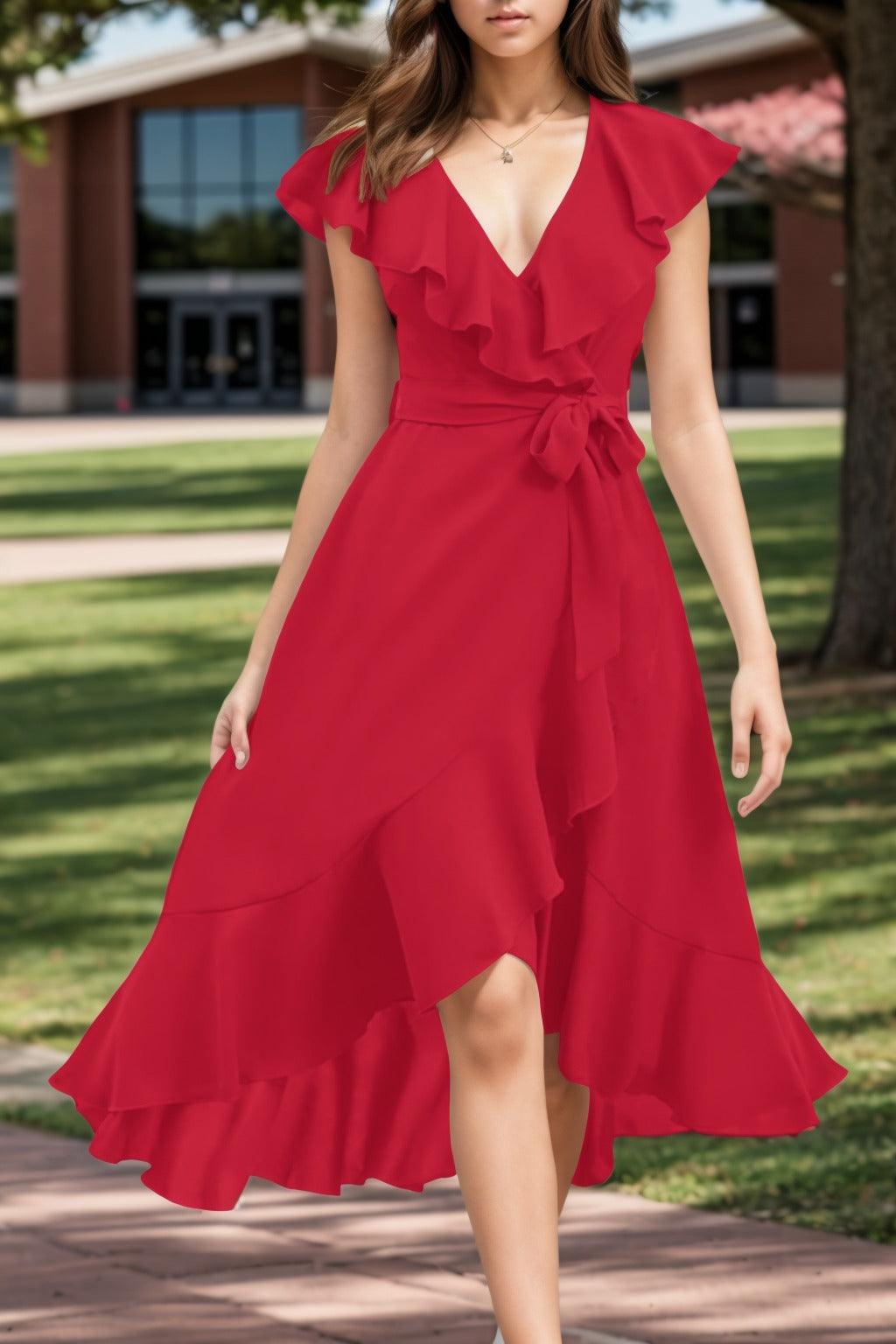 A-Line High-Low Chiffon Graduation Dresses CS0544 - COCOMELODY