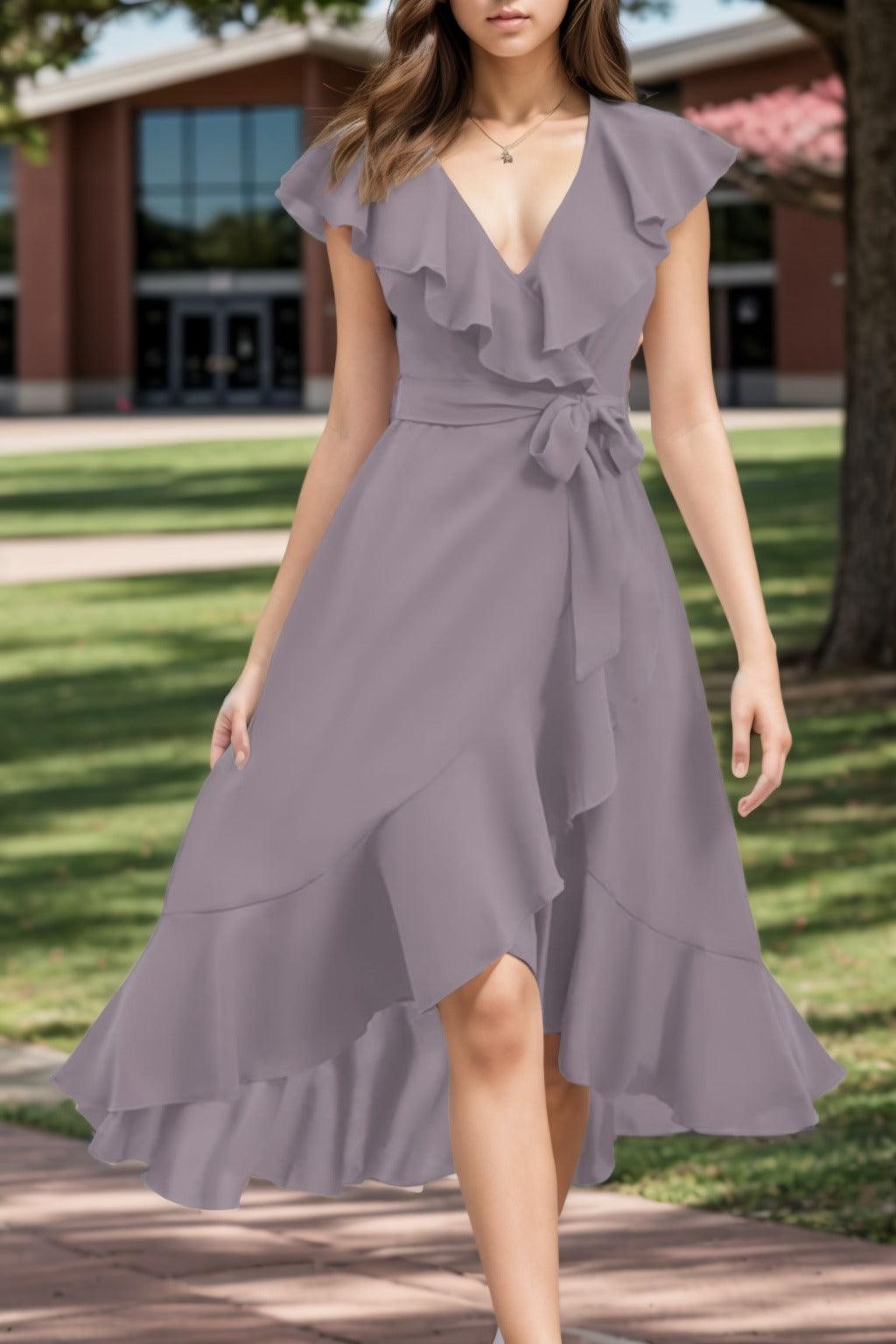 A-Line High-Low Chiffon Graduation Dresses CS0544 - COCOMELODY