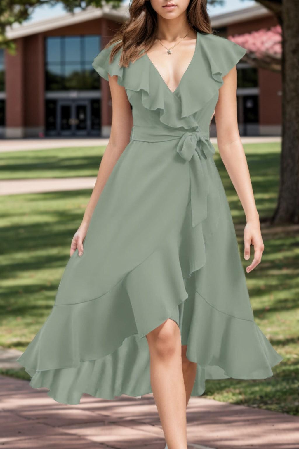 A-Line High-Low Chiffon Graduation Dresses CS0544 - COCOMELODY
