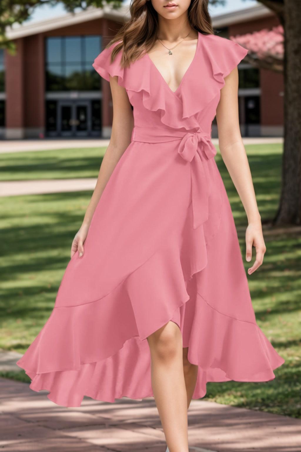 A-Line High-Low Chiffon Graduation Dresses CS0544 - COCOMELODY