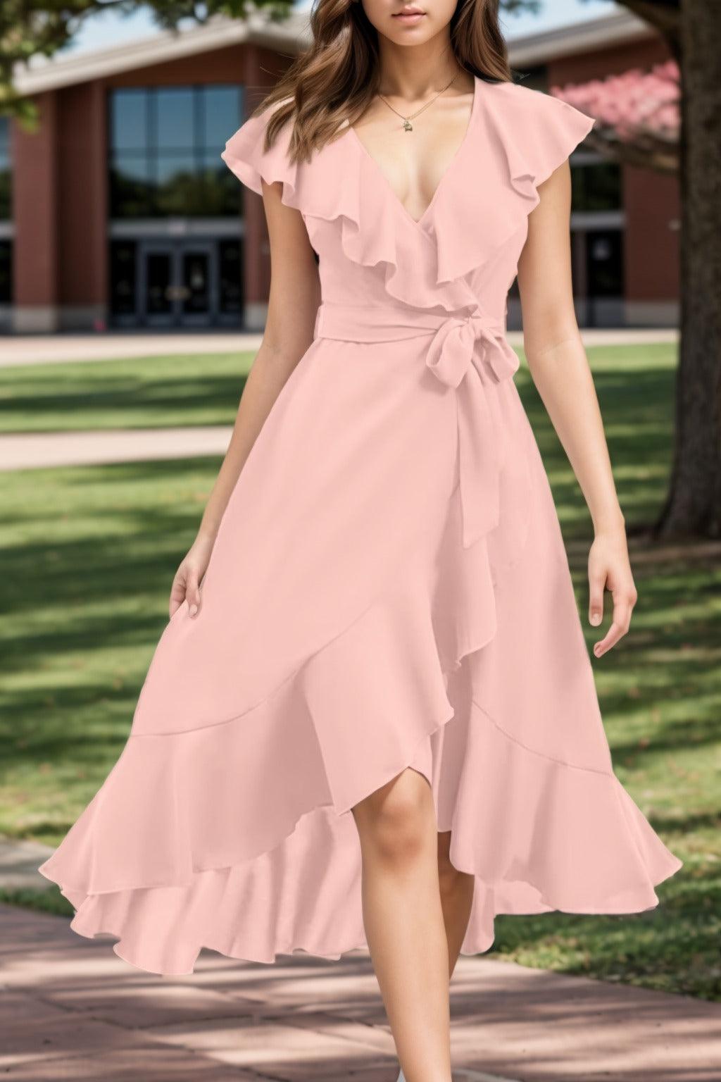 A-Line High-Low Chiffon Graduation Dresses CS0544 - COCOMELODY