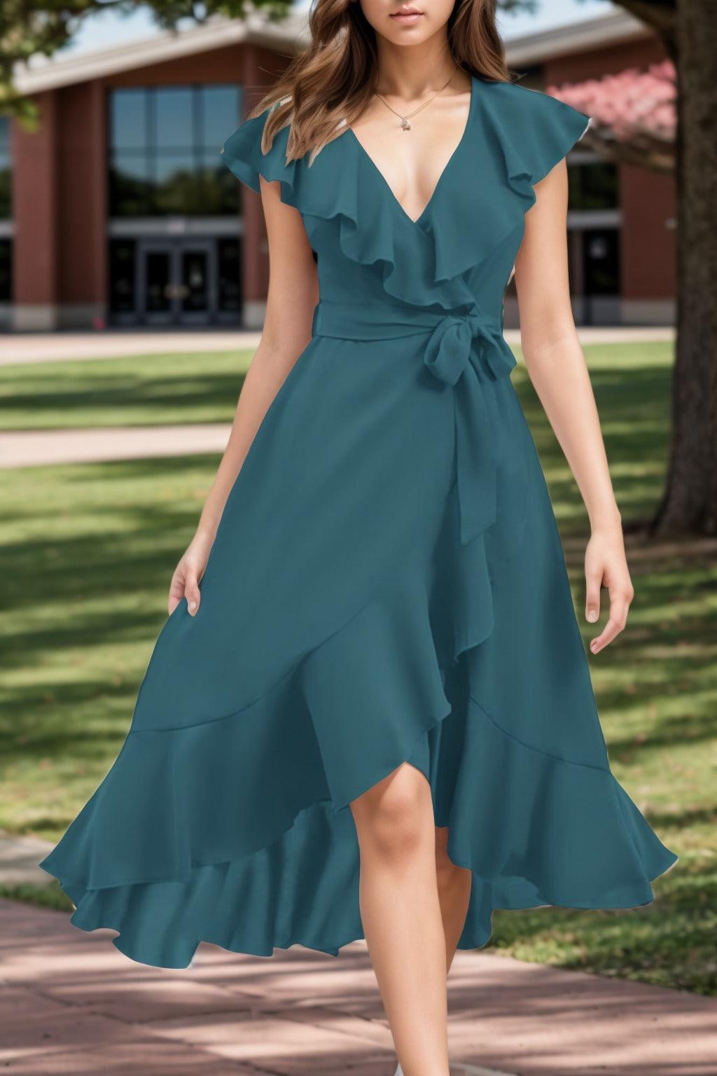A-Line High-Low Chiffon Graduation Dresses CS0544 - COCOMELODY