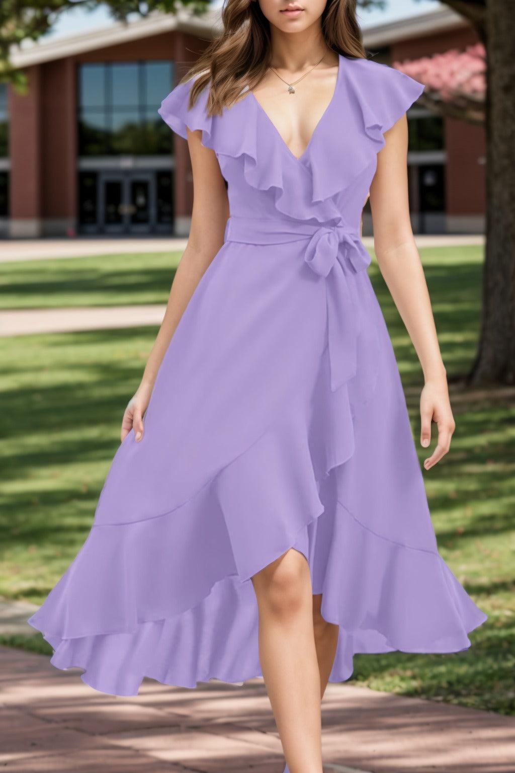 A-Line High-Low Chiffon Graduation Dresses CS0544 - COCOMELODY