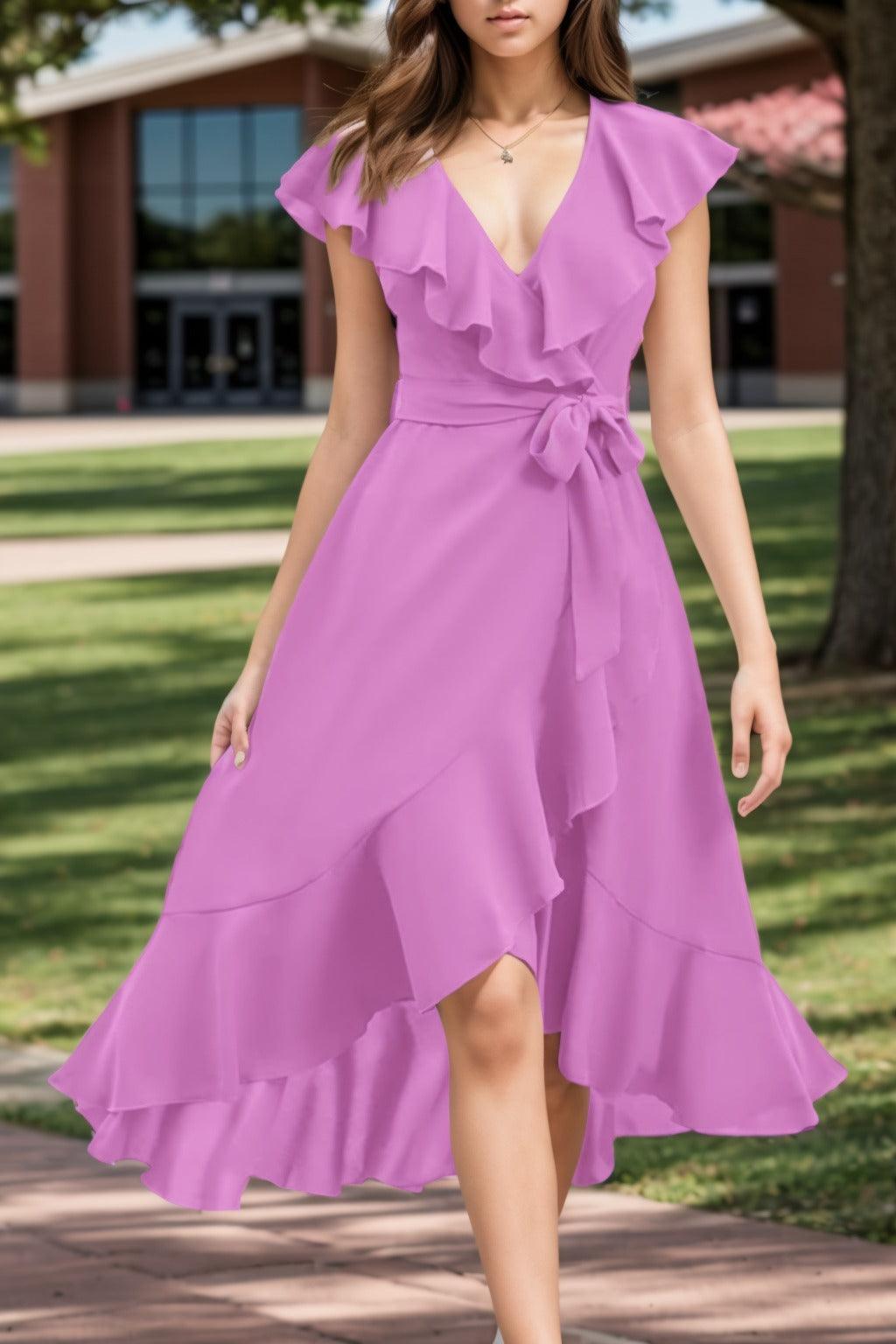 A-Line High-Low Chiffon Graduation Dresses CS0544 - COCOMELODY