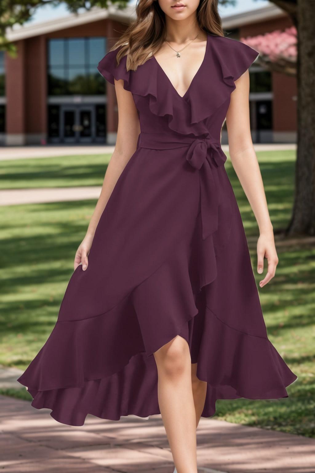A-Line High-Low Chiffon Graduation Dresses CS0544 - COCOMELODY