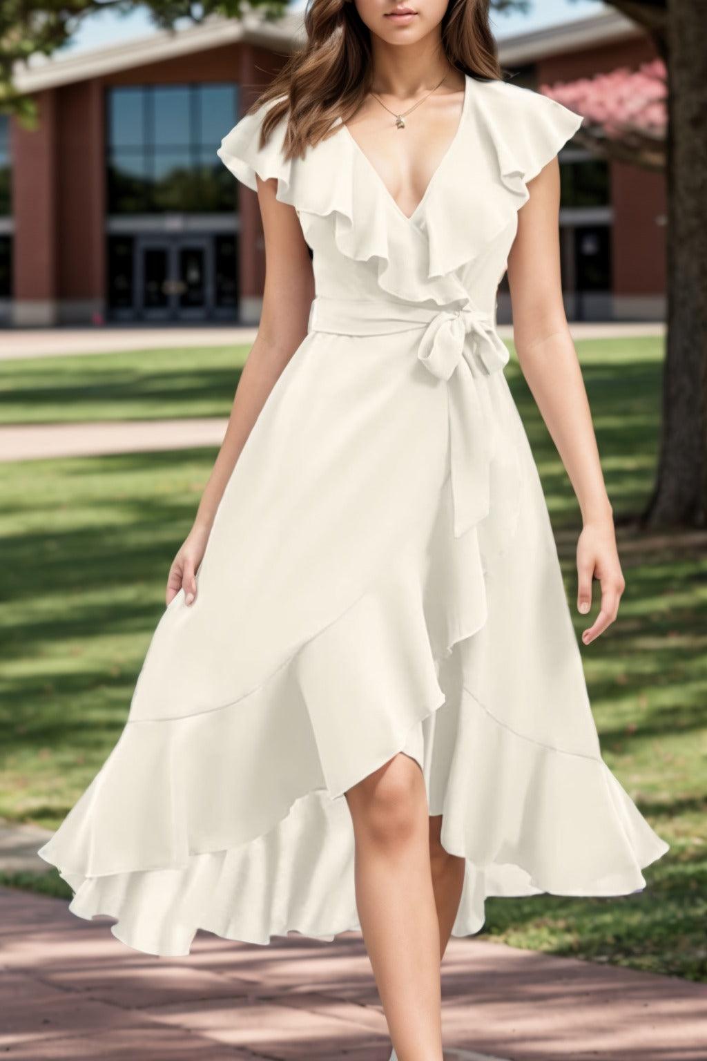 A-Line High-Low Chiffon Graduation Dresses CS0544 - COCOMELODY