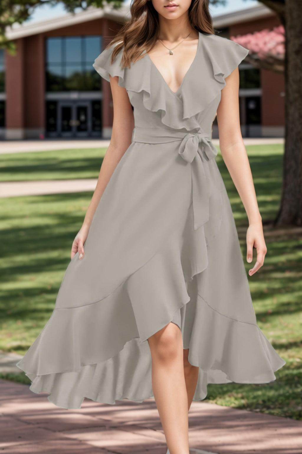 A-Line High-Low Chiffon Graduation Dresses CS0544 - COCOMELODY