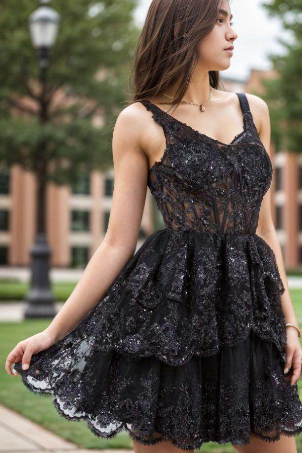 A-Line Short-Mini Tulle Graduation Dresses COCOMELODY CS0548, Steel Grey A-Line Short-Mini Tulle Graduation Dresses COCOMELODY CS0548, Steel Grey