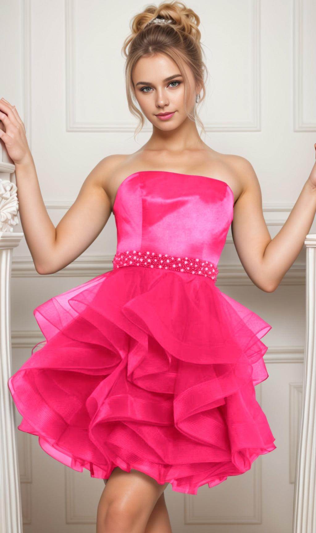 Ball Gown Short-Mini Organza Graduation Dresses COCOMELODY CS0550, Blue Turquoise Ball Gown Short-Mini Organza Graduation Dresses COCOMELODY CS0550, Blue Turquoise