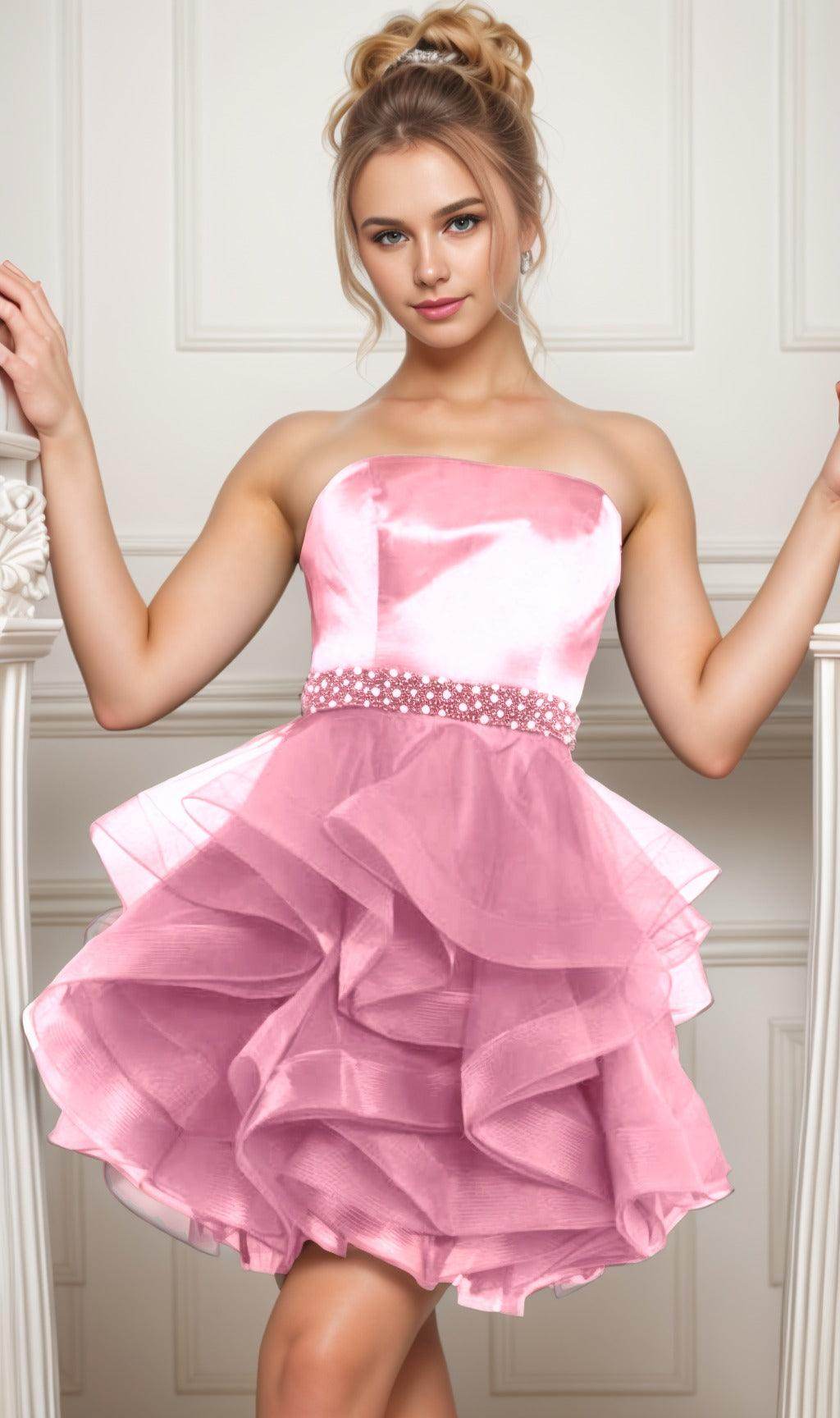 Ball Gown Short-Mini Organza Graduation Dresses COCOMELODY CS0550, Blue Turquoise Ball Gown Short-Mini Organza Graduation Dresses COCOMELODY CS0550, Blue Turquoise