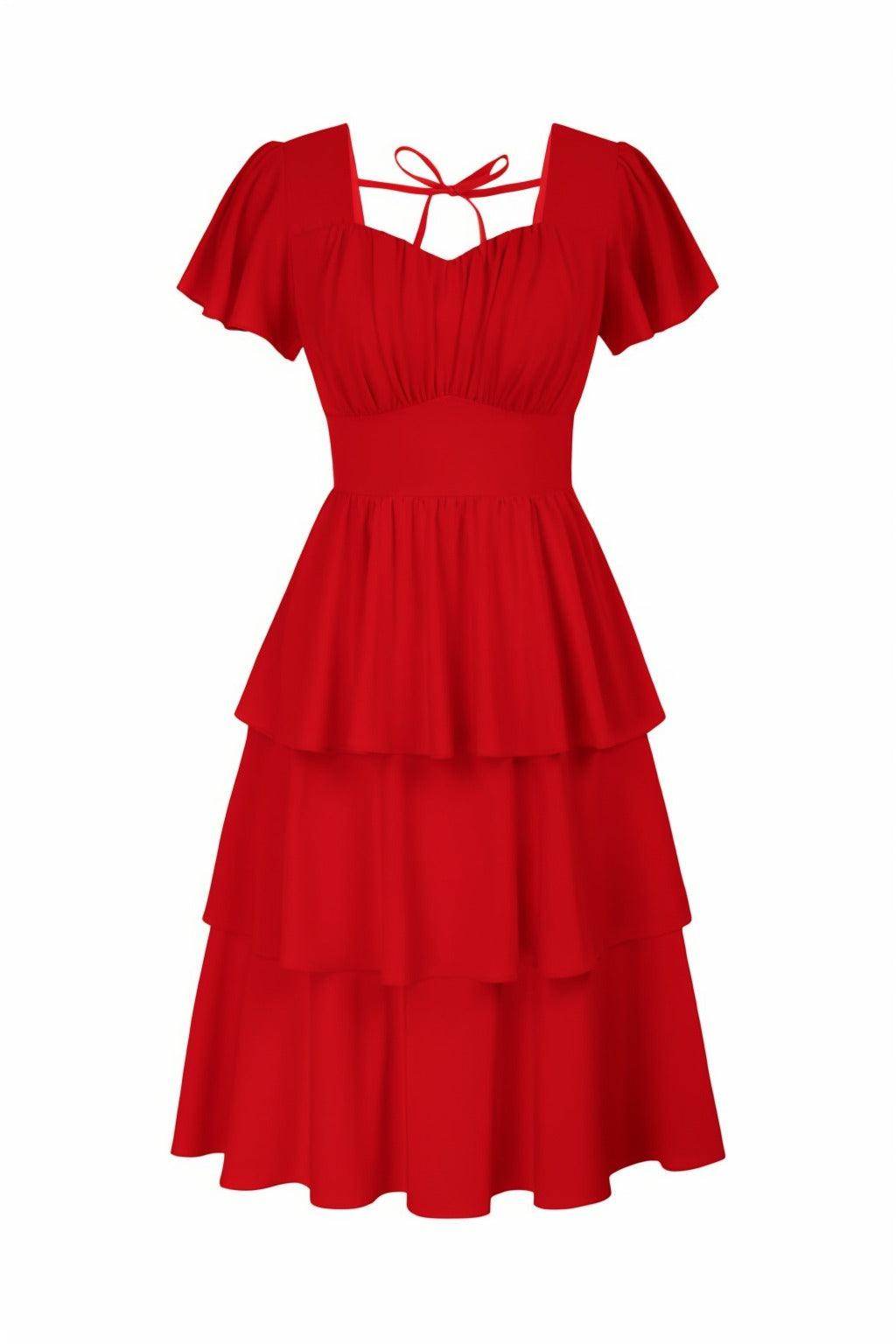 A-Line Knee Length Forged Chiffon Graduation Dresses COCOMELODY CS0554, Watermelon A-Line Knee Length Forged Chiffon Graduation Dresses COCOMELODY CS0554, Watermelon