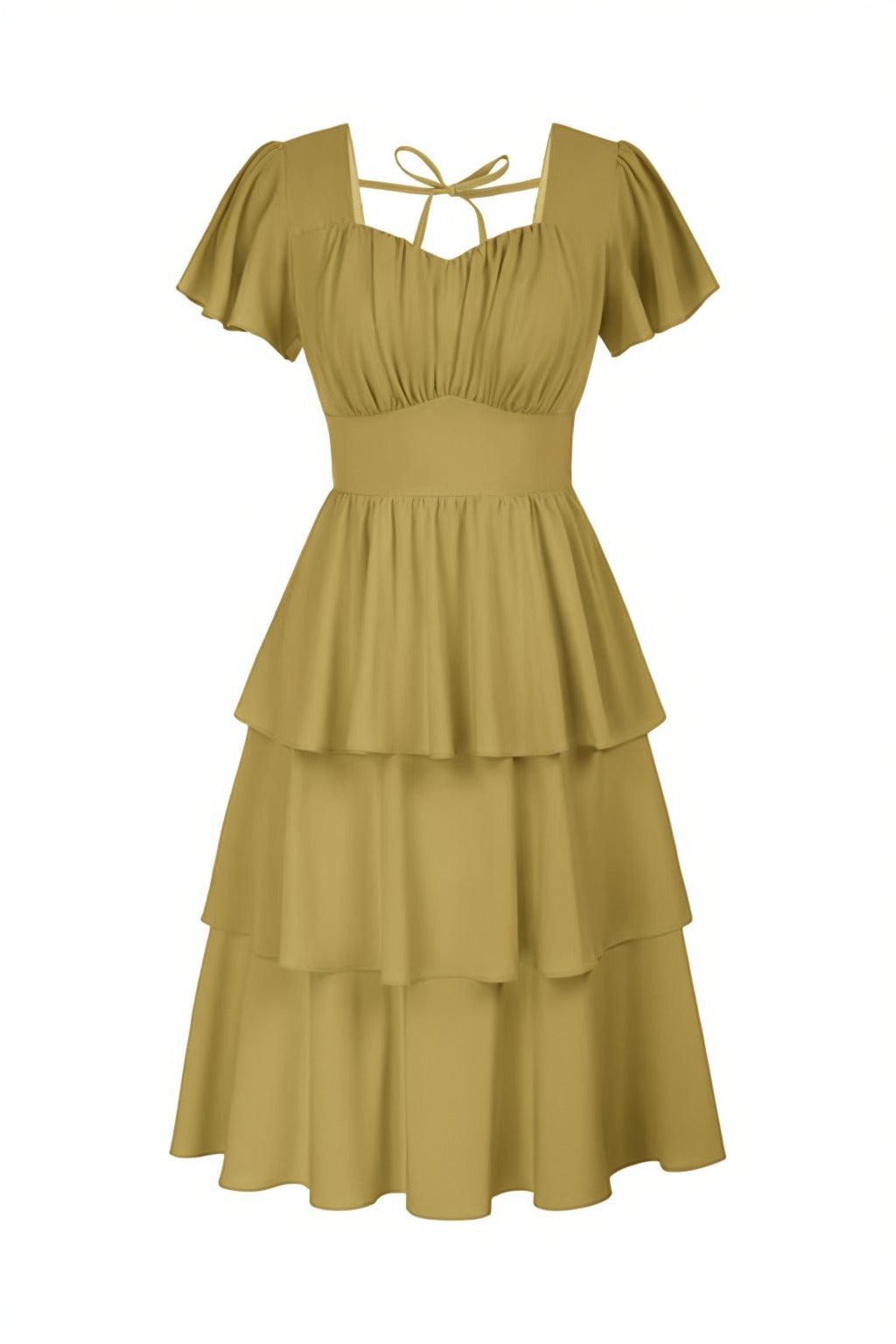 A-Line Knee Length Forged Chiffon Graduation Dresses CS0554 - COCOMELODY
