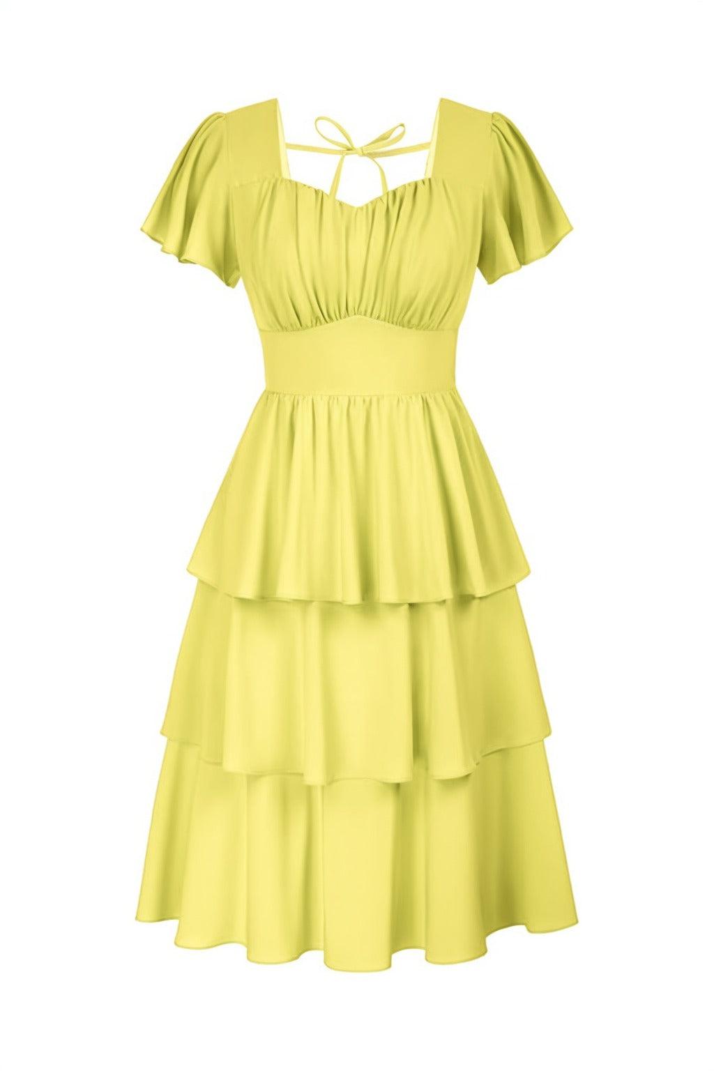 A-Line Knee Length Forged Chiffon Graduation Dresses CS0554 - COCOMELODY
