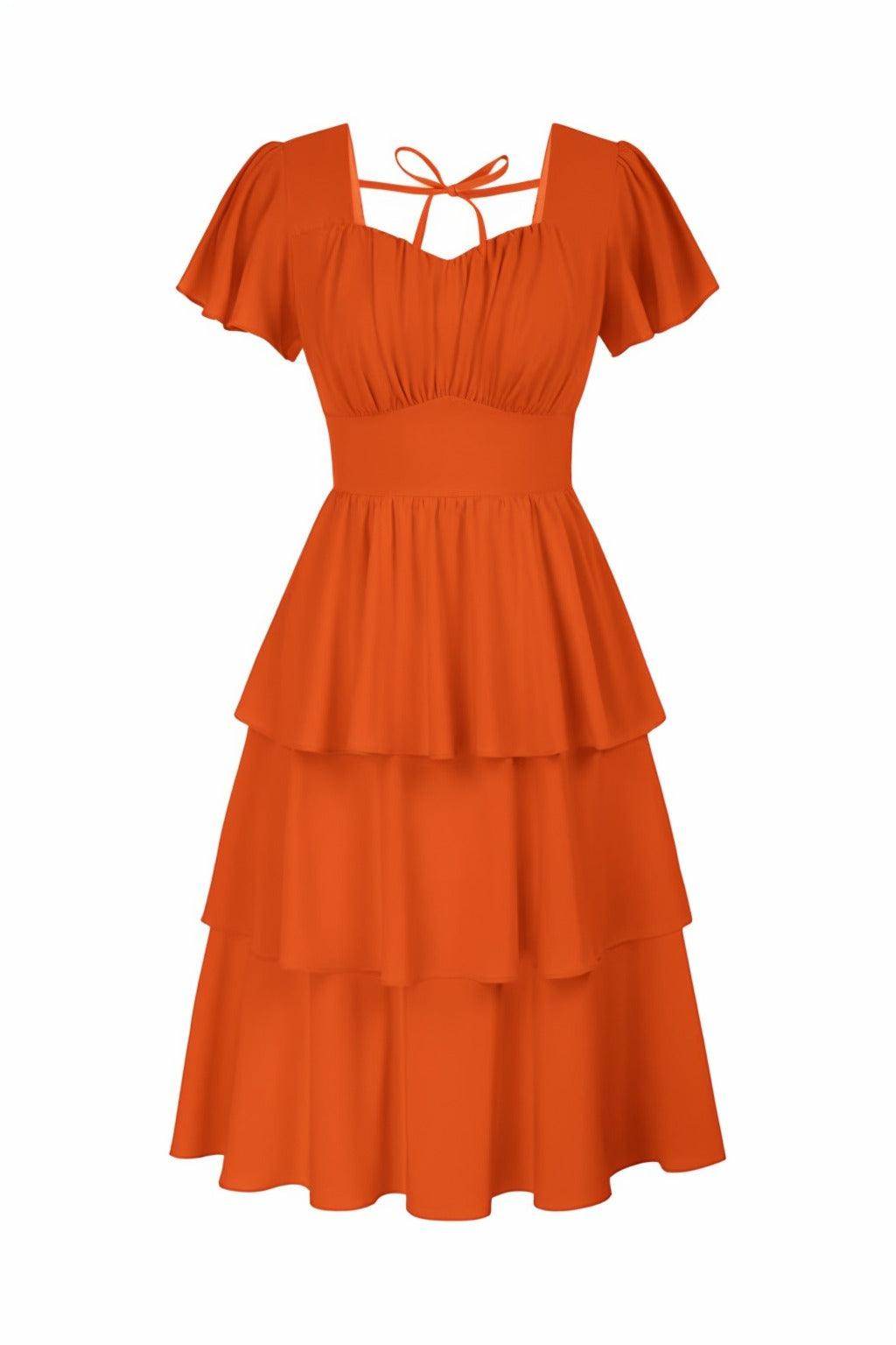 A-Line Knee Length Forged Chiffon Graduation Dresses COCOMELODY CS0554, Watermelon A-Line Knee Length Forged Chiffon Graduation Dresses COCOMELODY CS0554, Watermelon