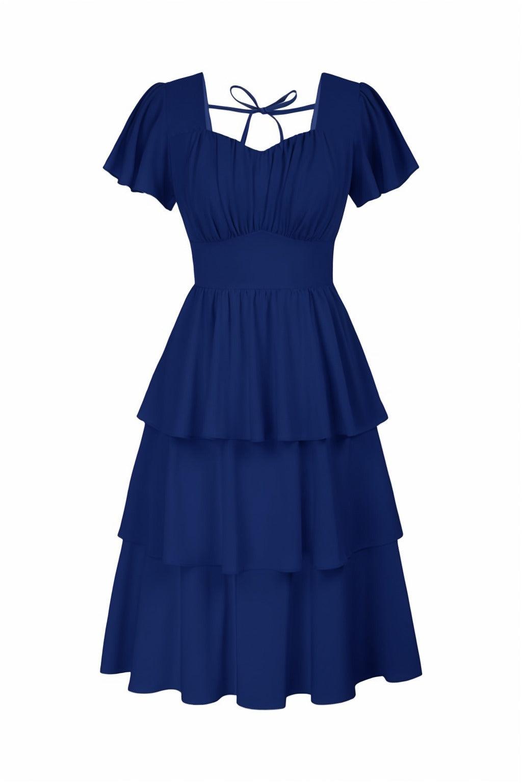 A-Line Knee Length Forged Chiffon Graduation Dresses CS0554 - COCOMELODY