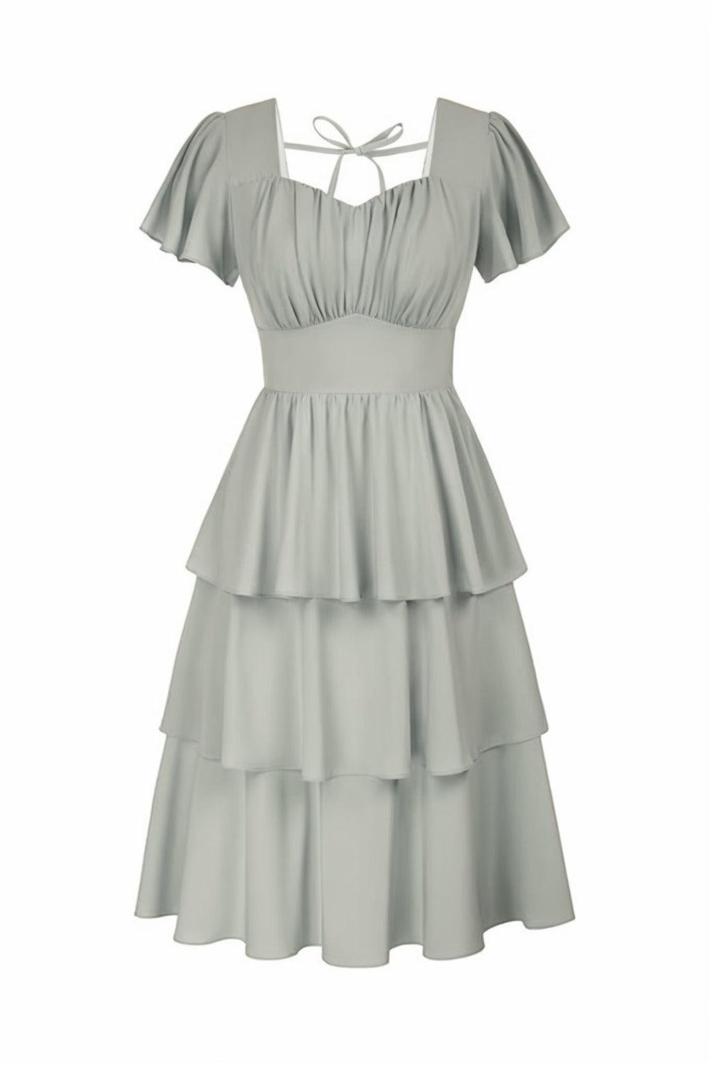 A-Line Knee Length Forged Chiffon Graduation Dresses CS0554 - COCOMELODY