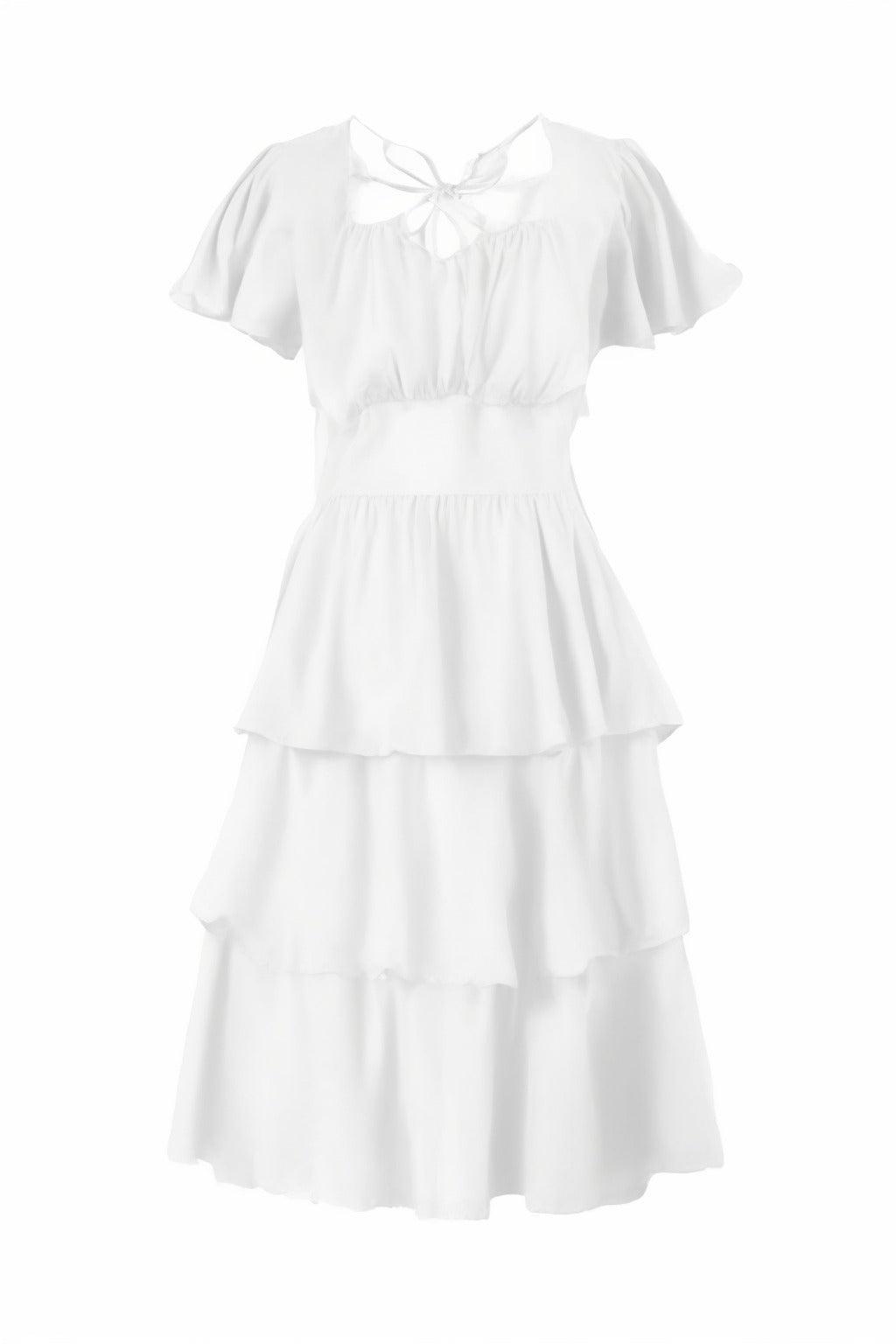 A-Line Knee Length Forged Chiffon Graduation Dresses CS0554 - COCOMELODY
