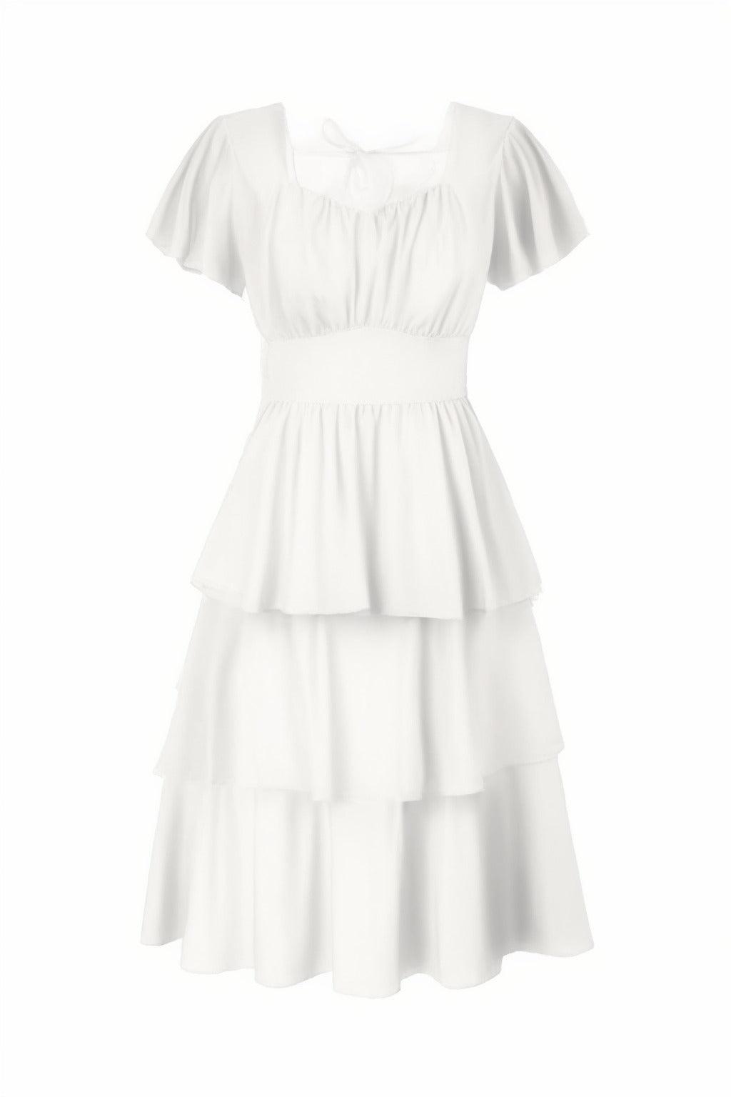 A-Line Knee Length Forged Chiffon Graduation Dresses CS0554 - COCOMELODY