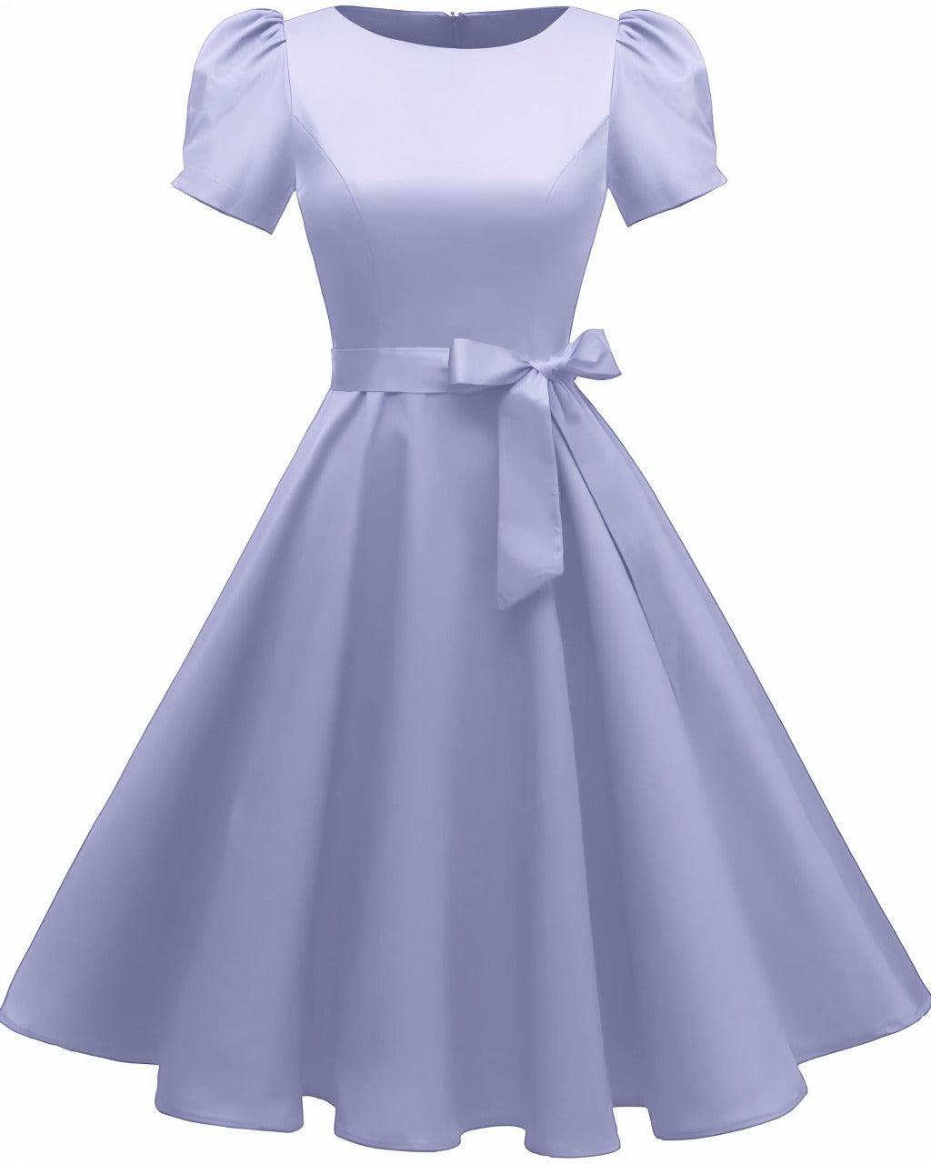 A-Line Knee Length Satin Graduation Dresses CS0555 - COCOMELODY