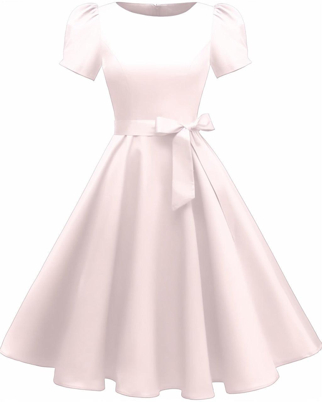 A-Line Knee Length Satin Graduation Dresses CS0555 - COCOMELODY