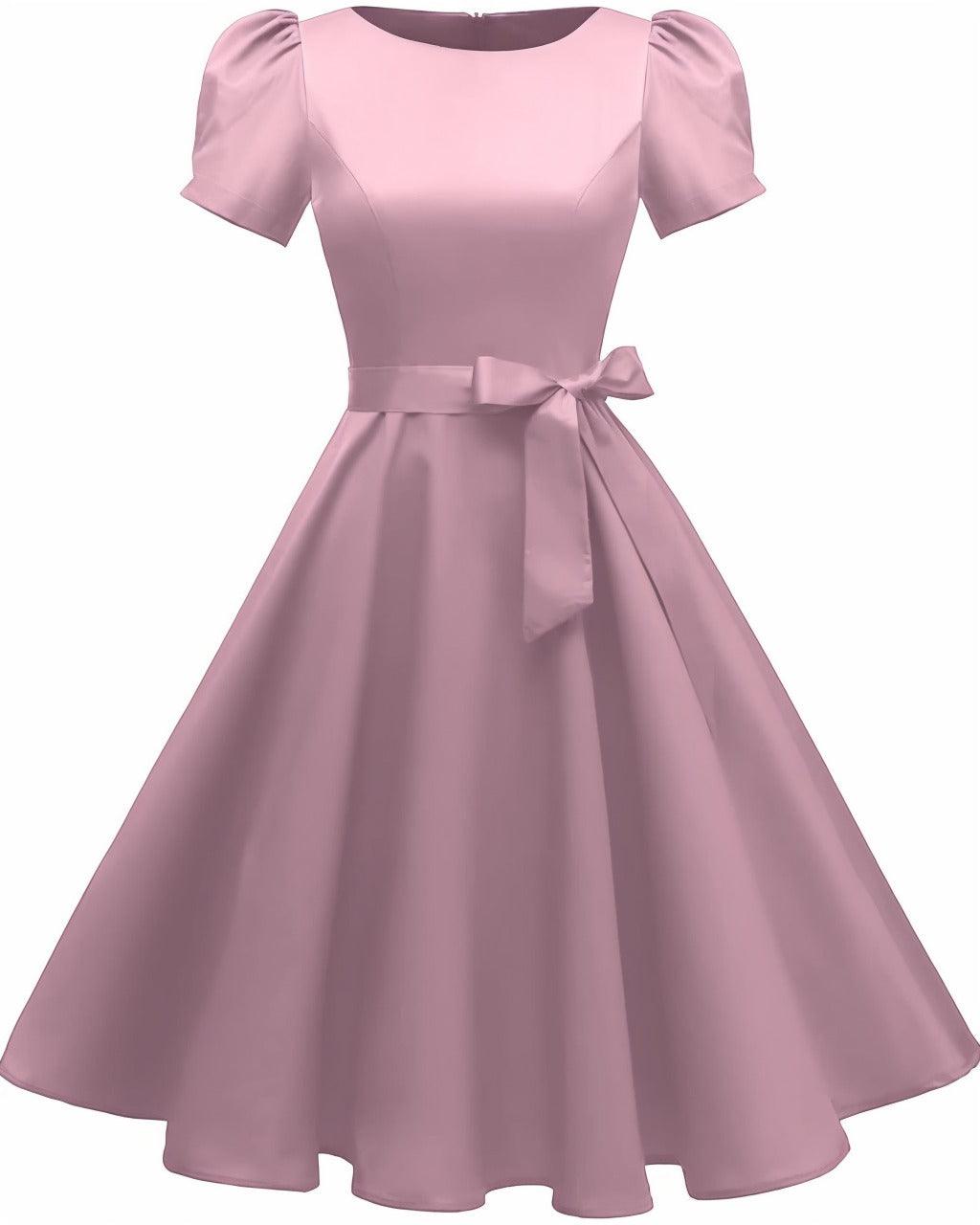 A-Line Knee Length Satin Graduation Dresses CS0555 - COCOMELODY