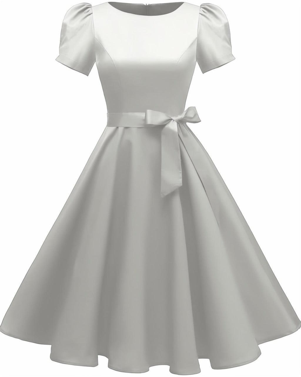 A-Line Knee Length Satin Graduation Dresses CS0555 - COCOMELODY