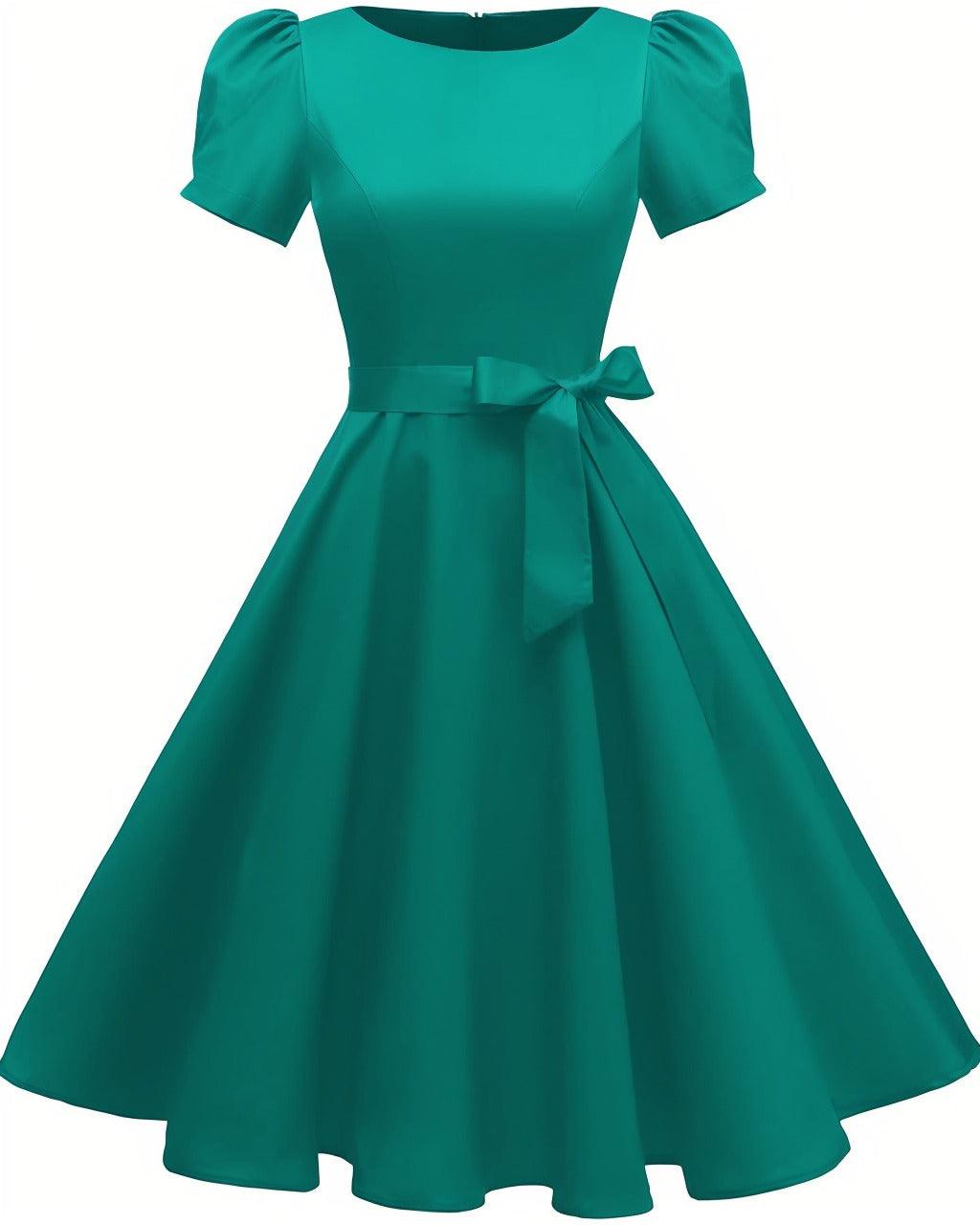 A-Line Knee Length Satin Graduation Dresses CS0555 - COCOMELODY
