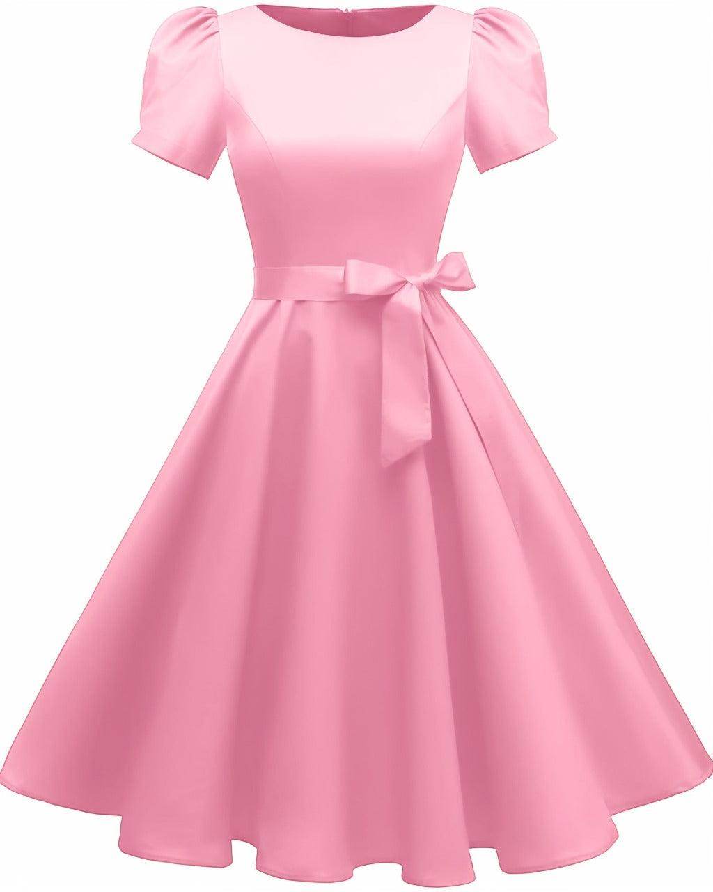 A-Line Knee Length Satin Graduation Dresses COCOMELODY CS0555, Pale Pink A-Line Knee Length Satin Graduation Dresses COCOMELODY CS0555, Pale Pink