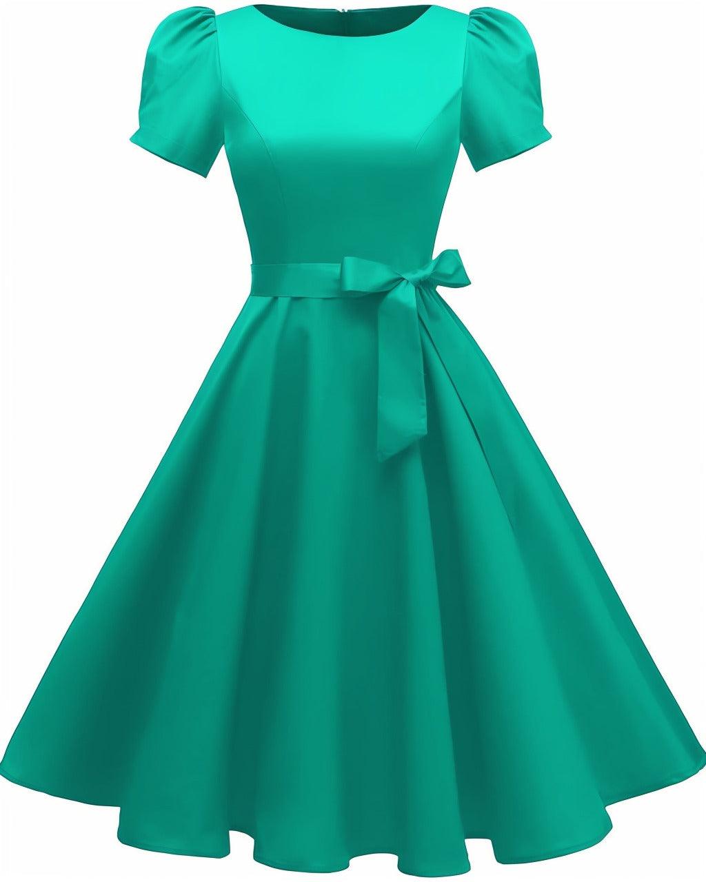 A-Line Knee Length Satin Graduation Dresses CS0555 - COCOMELODY