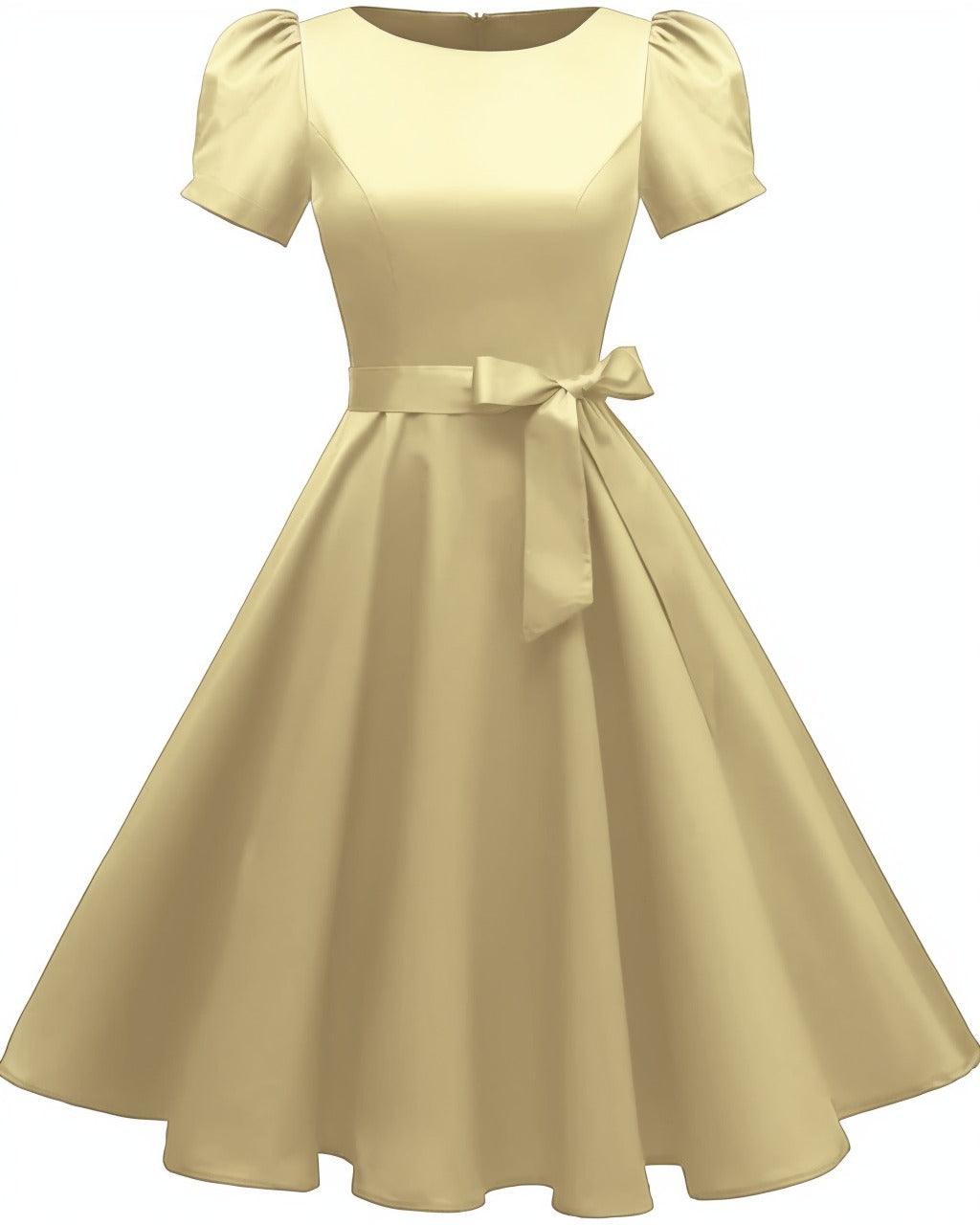 A-Line Knee Length Satin Graduation Dresses CS0555 - COCOMELODY