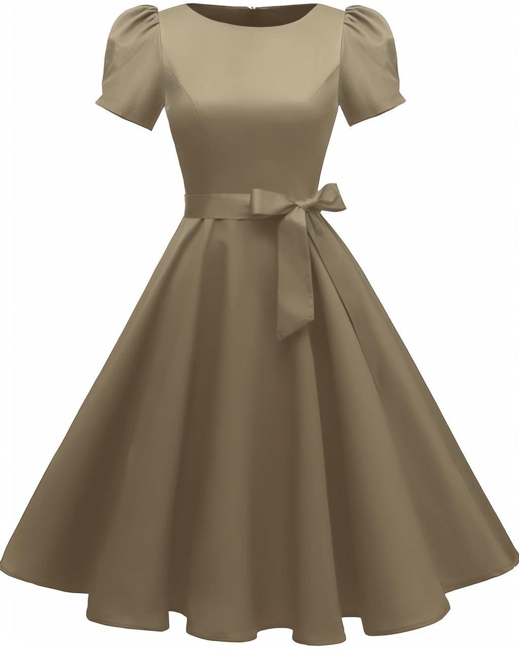 A-Line Knee Length Satin Graduation Dresses CS0555 - COCOMELODY