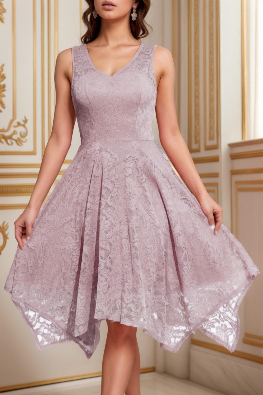 A-Line Tea Length Silk-Like Graduation Dresses CS0558 - COCOMELODY