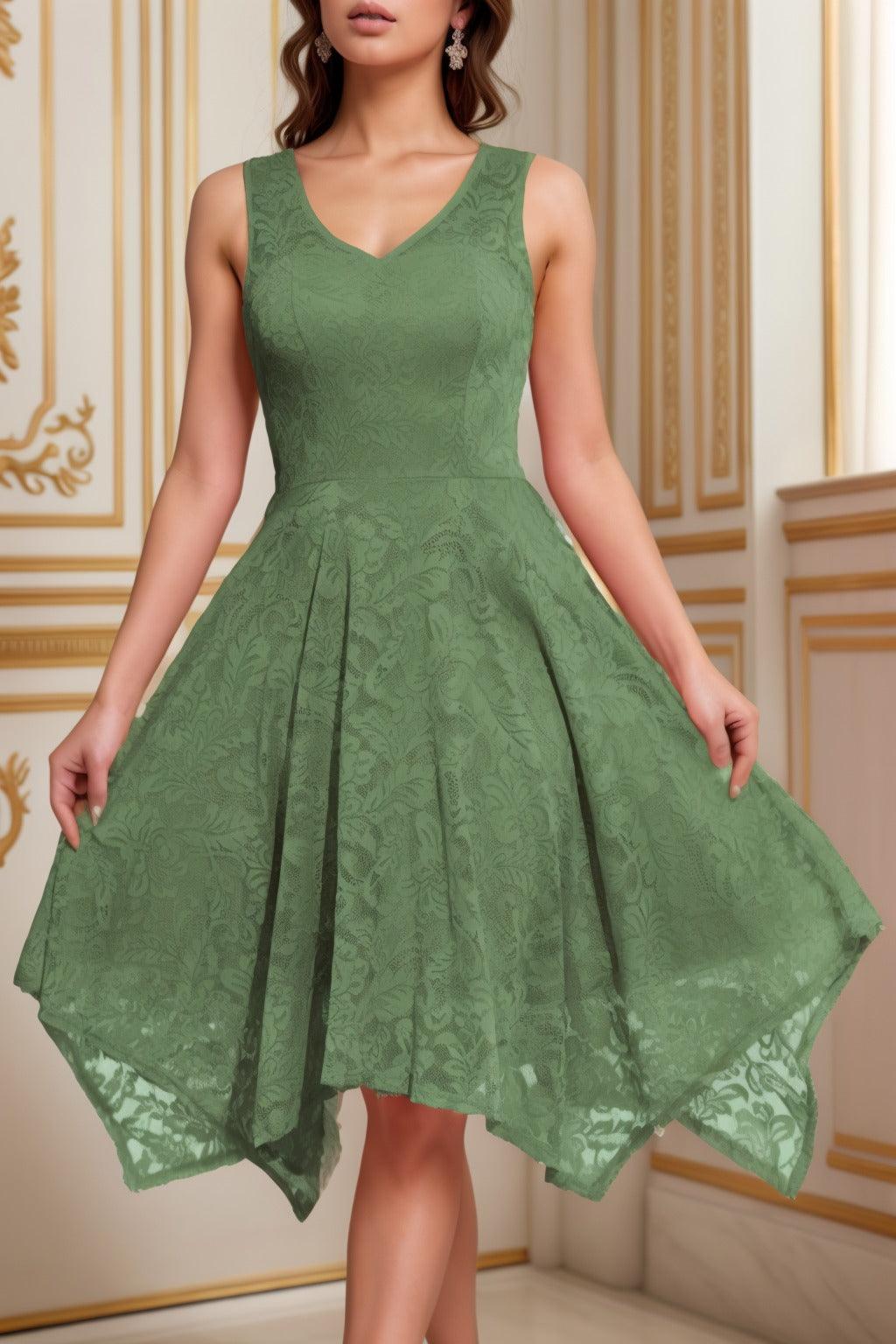 A-Line Tea Length Silk-Like Graduation Dresses CS0558 - COCOMELODY