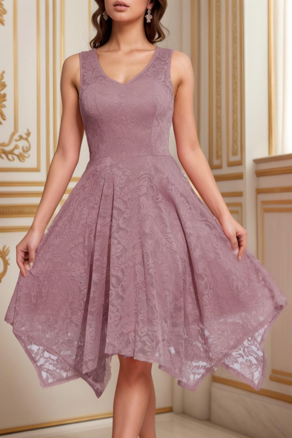 A-Line Tea Length Silk-Like Graduation Dresses CS0558 - COCOMELODY