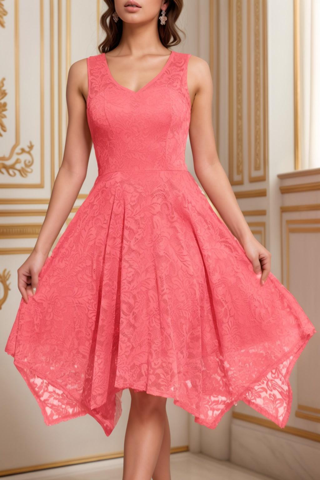 A-Line Tea Length Silk-Like Graduation Dresses CS0558 - COCOMELODY