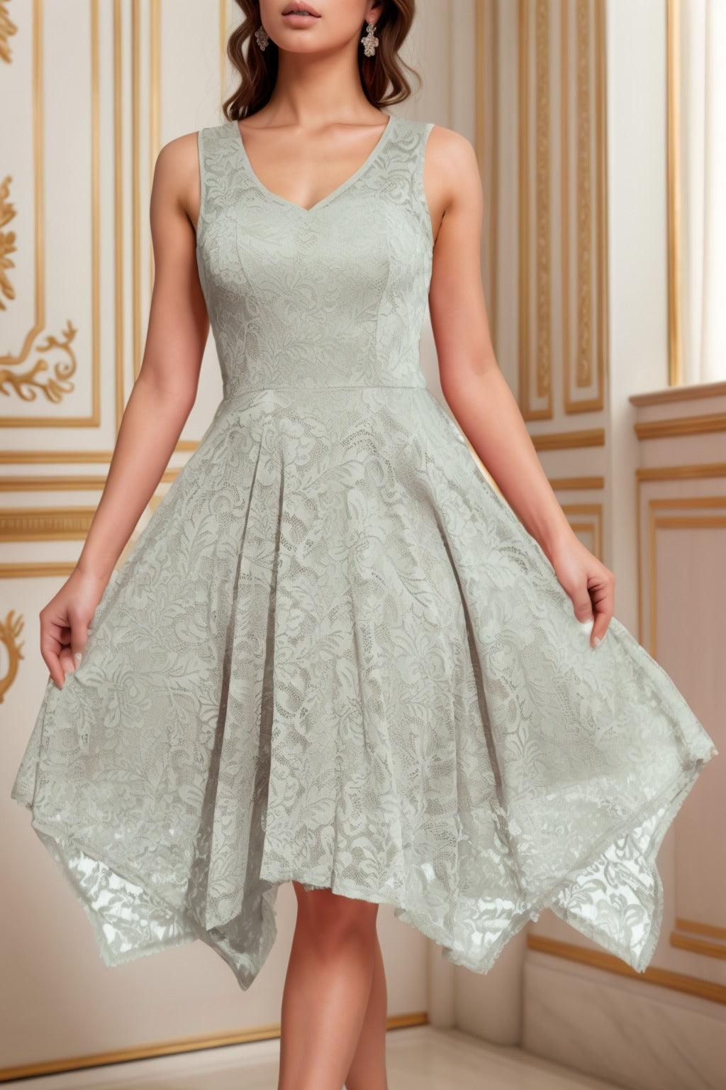 A-Line Tea Length Silk-Like Graduation Dresses CS0558 - COCOMELODY