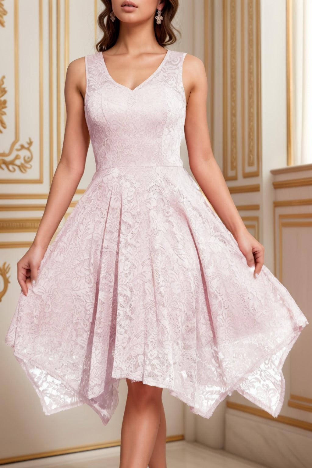 A-Line Tea Length Silk-Like Graduation Dresses CS0558 - COCOMELODY