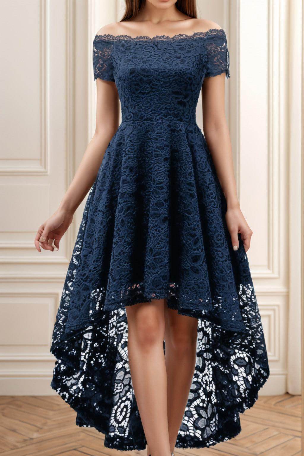 A-Line High-Low Silk-Like Graduation Dresses COCOMELODY CS0562, White A-Line High-Low Silk-Like Graduation Dresses COCOMELODY CS0562, White