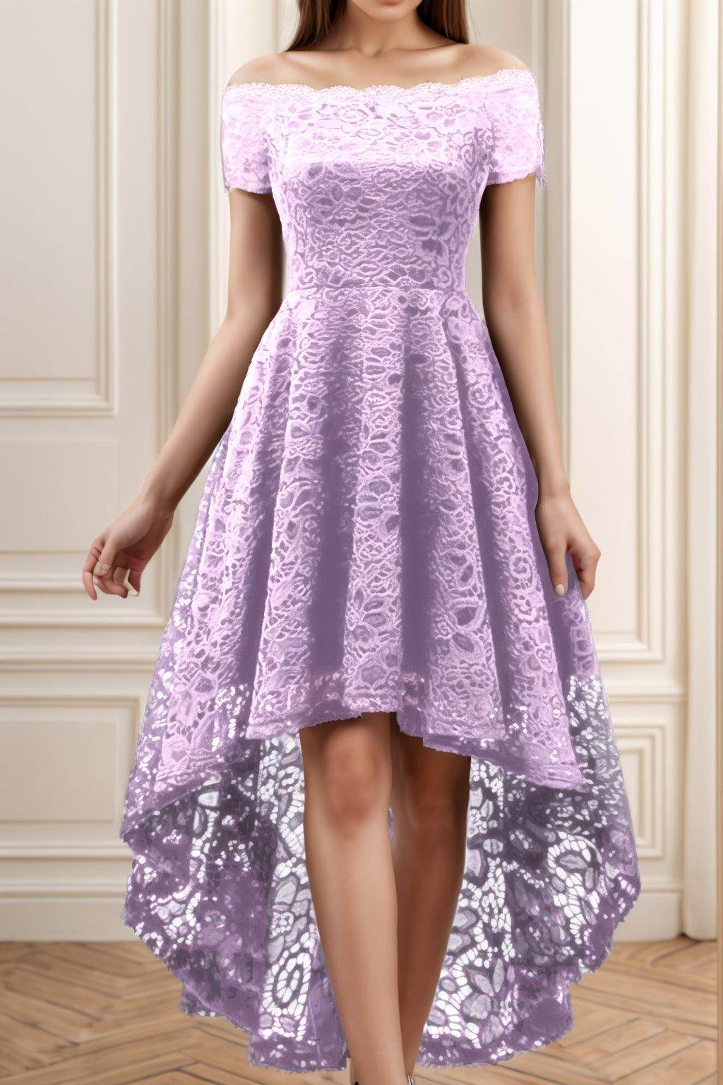 A-Line High-Low Silk-Like Graduation Dresses COCOMELODY CS0562, White A-Line High-Low Silk-Like Graduation Dresses COCOMELODY CS0562, White