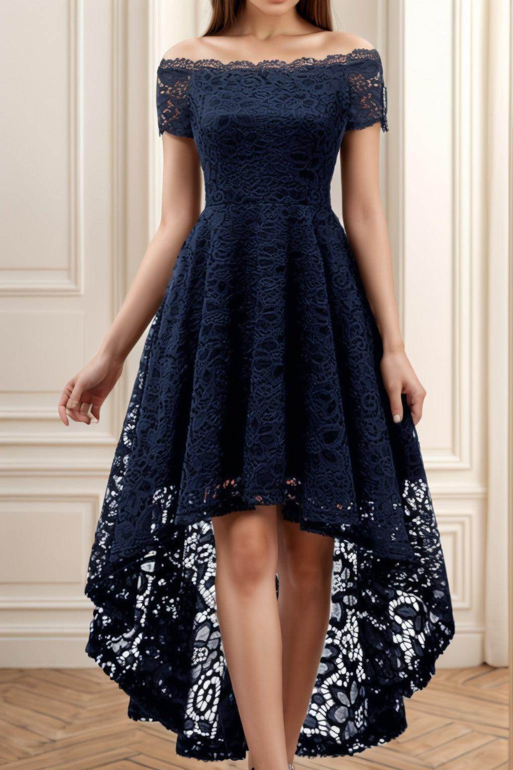 A-Line High-Low Silk-Like Graduation Dresses COCOMELODY CS0562, White A-Line High-Low Silk-Like Graduation Dresses COCOMELODY CS0562, White