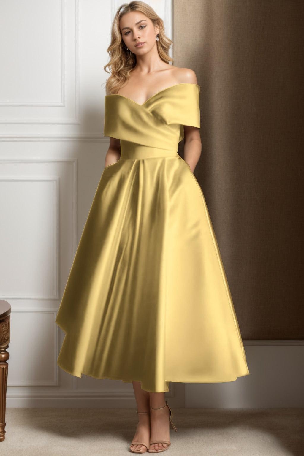 A-Line Ankle Length Satin Graduation Dresses CS0564 - COCOMELODY