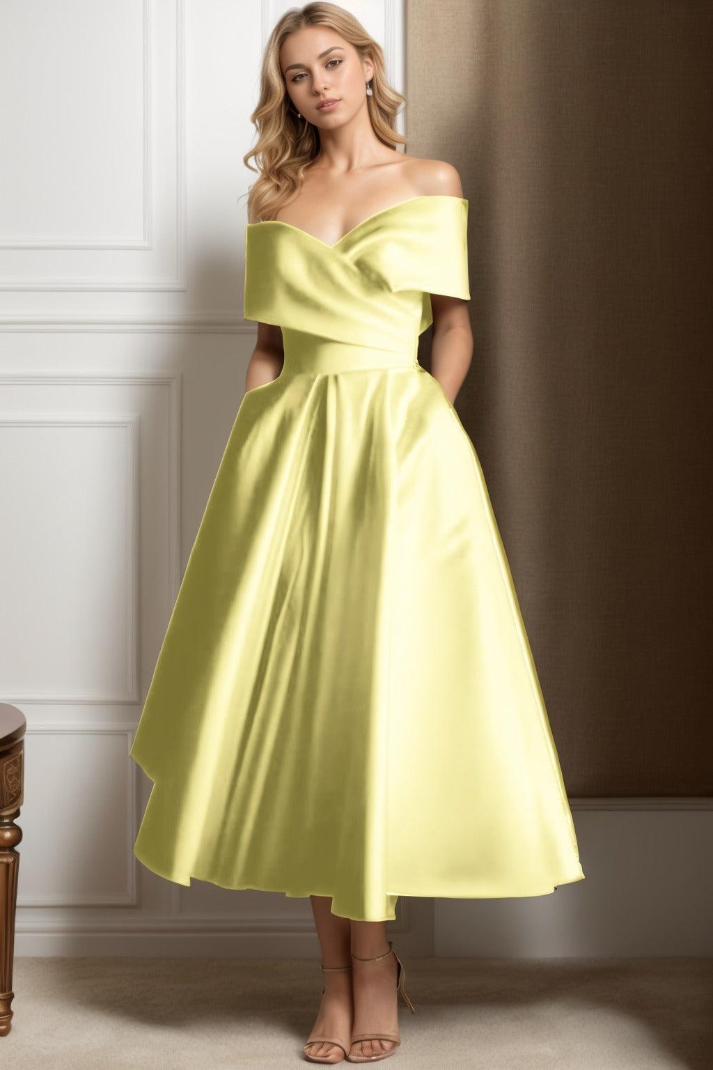 A-Line Ankle Length Satin Graduation Dresses CS0564 - COCOMELODY