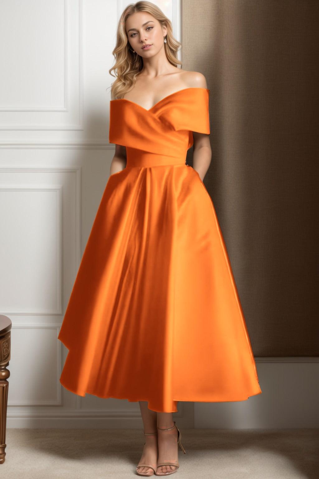 A-Line Ankle Length Satin Graduation Dresses CS0564 - COCOMELODY